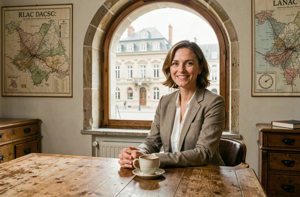 Spécialiste immobilière dans une agence nancéienne avec vue sur la Place Stanislas, représentant Nestenn Immobilier Nancy